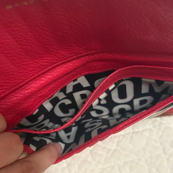 LOW START $299EUC Marc Jacobs Cherry Red Wallet with Gold Accents - Picture 9 of 9